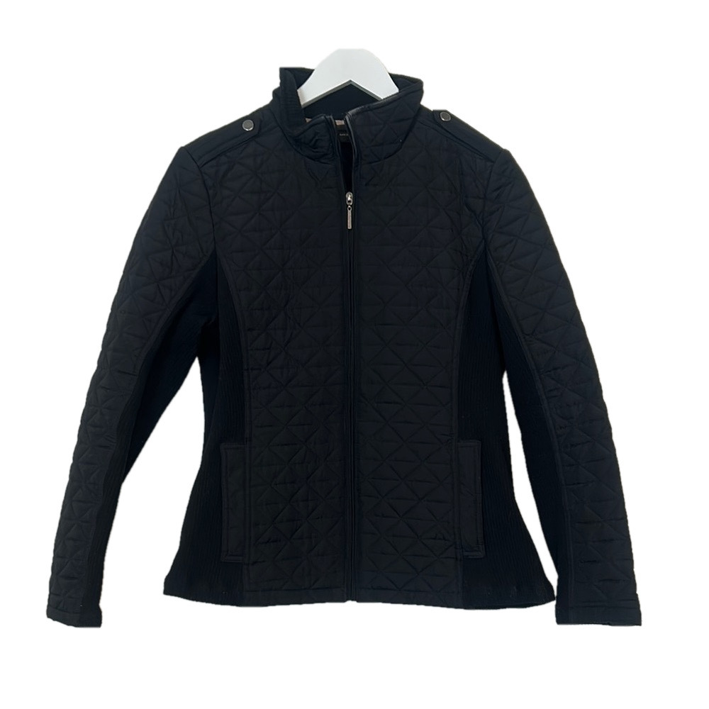 Weatherproof Black Quilted Jacket With Side Stretch, Large